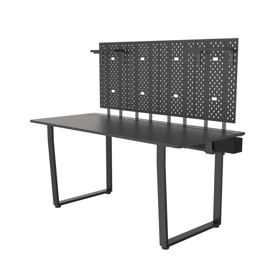 Scrivania fissa Dezctop Bifrost 160 nera con D-Board