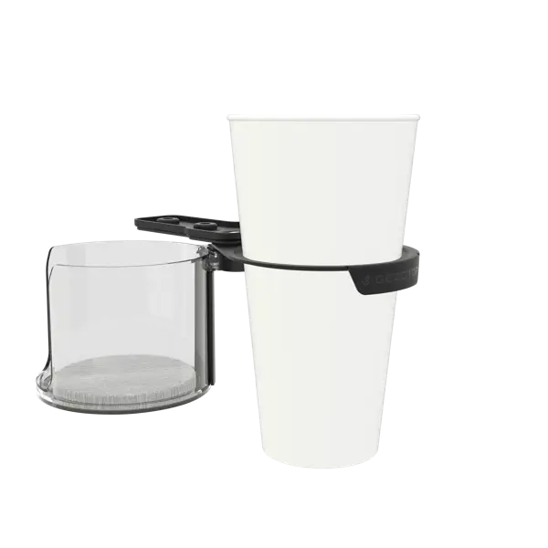 Dezctop 置杯架 Plus 適用於一般倒立錐形的飲料杯或冰霸杯（不建議用於冷飲杯，因為沒有下層杯架的杯墊可吸水）