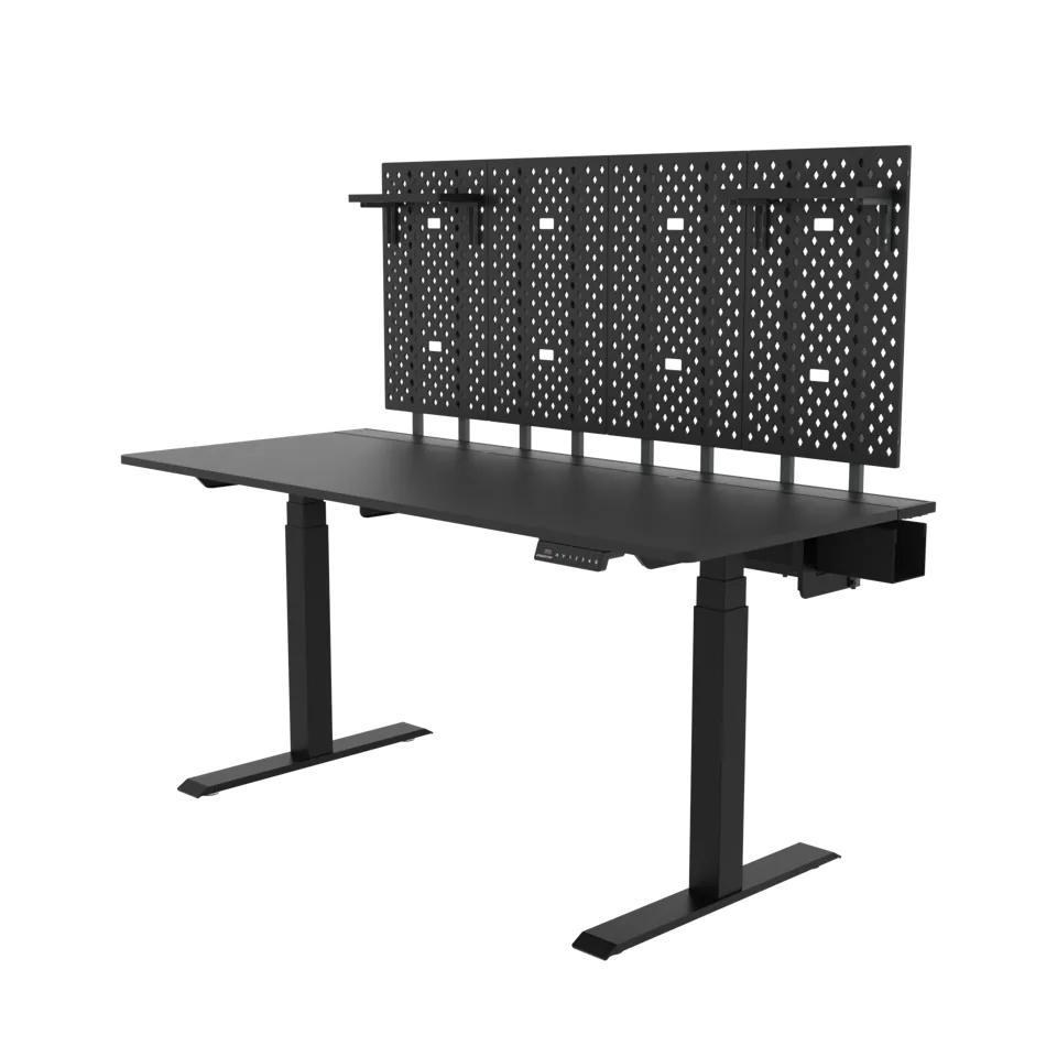 Dezctop Bifrost Elite 160, scrivania regolabile in altezza nera con D-Board