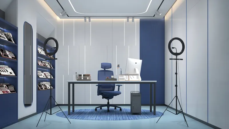 SANO人體工學椅直播使用場景-靛海藍 SANO人體工學椅直播使用場景-靛海藍
